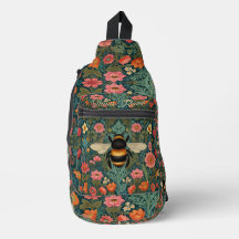 Elegantes flores boho retro de abelha primavera