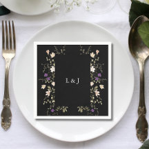 Elegantes Guardanapos de Casamento Florais com Flo