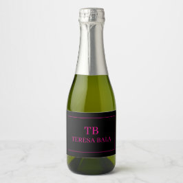Elegantes iniciais de monograma de vinho espumante