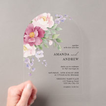 Elegantes Peônias em Aquarela para Casamento Moder