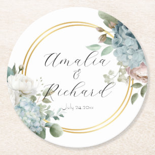 Elegantes Porta-Copos de Casamento Personalizados