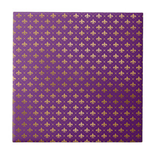 Elegantes Quadrados Dourados de Fleur De Lis do Ca