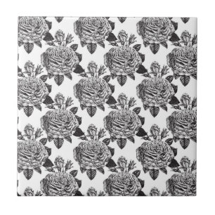 Elegantes Rosas Preto e Branco Flor Amante Floral