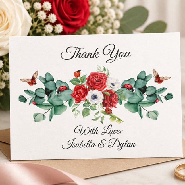 Elegantes Rosas Vermelhas em Aquarela com Eucalipt (Criador carregado)
