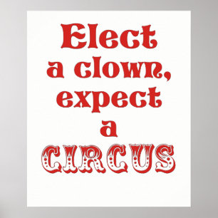 Eleja um palhaço, espere poster do trunfo do circ