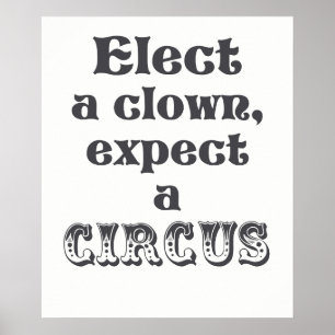 Eleja um palhaço, espere poster do trunfo do circ