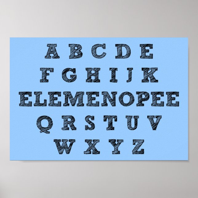 Elemenopeia Alphabet Engraçado Poster (Frente)