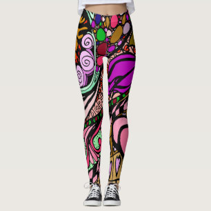 Element 9b Doodle Fine Art Leggings rosa