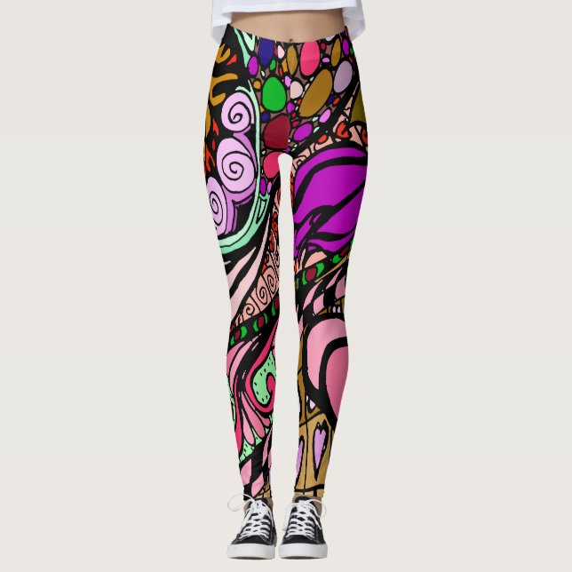 Element 9b Doodle Fine Art Leggings rosa (Frente)