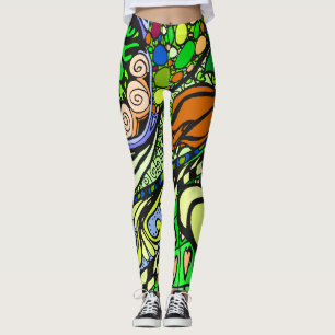 Element 9b Doodle Fine Art Leggings verde