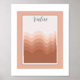 Elemento de Arte de Valor Poster Rosa Branco Boho