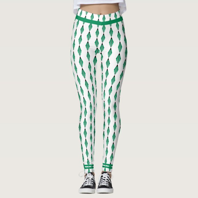 Elemento de arte em leggings verdes (Frente)