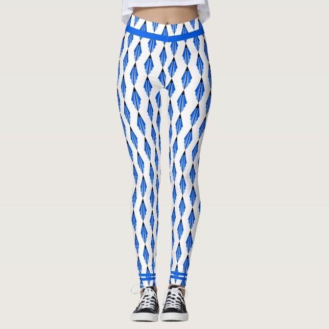 Elemento de deco da arte em leggings azuis profund (Frente)