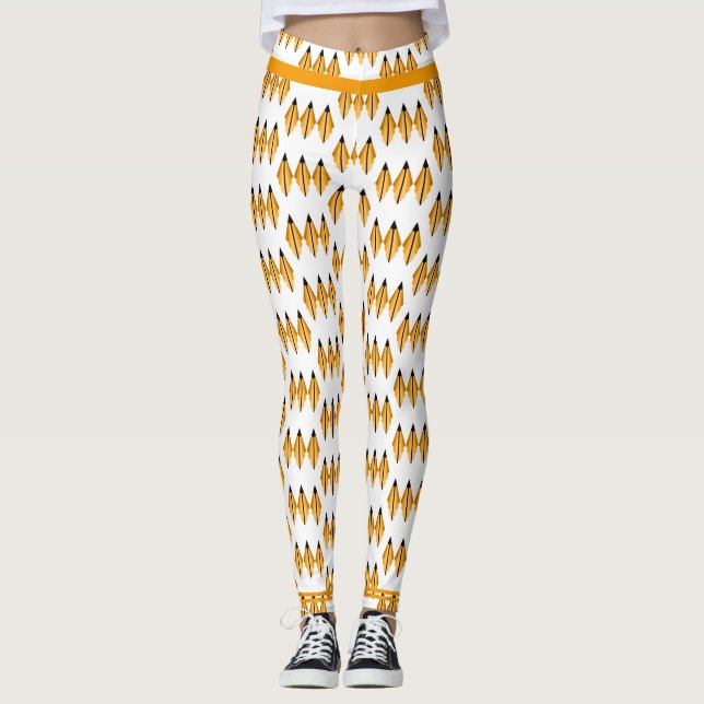 Elemento de deco da arte em leggings laranja clara (Frente)