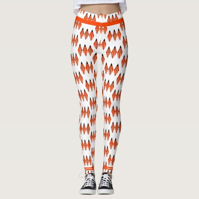 Elemento de deco da arte em leggings laranja profu (Frente)