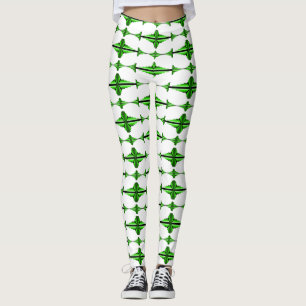 Elemento de deco da arte em leggings verdes profun