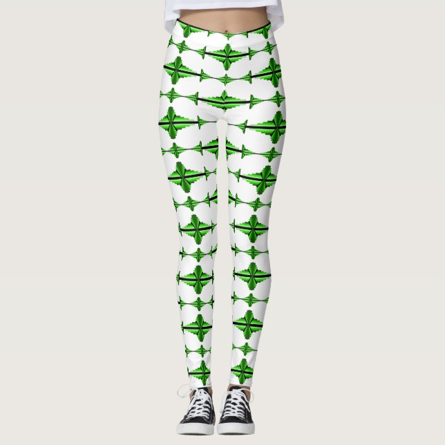 Elemento de deco da arte em leggings verdes profun (Frente)
