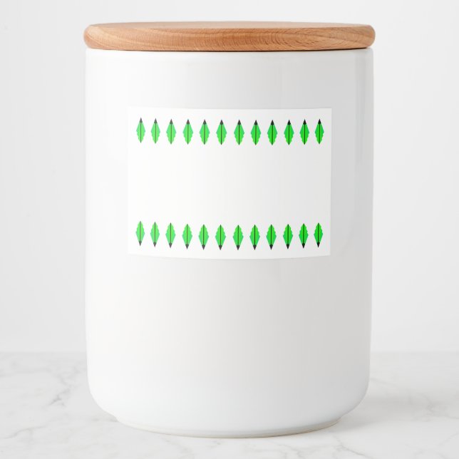 Elemento de deco da arte no rótulo da comida verde (Frente)