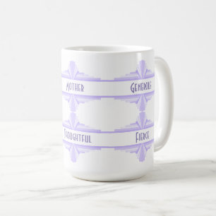 Elemento de deco de arte na caneca de café lilás