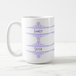 Elemento de deco de arte na caneca de café lilás