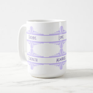 Elemento de deco de arte na caneca de café lilás e