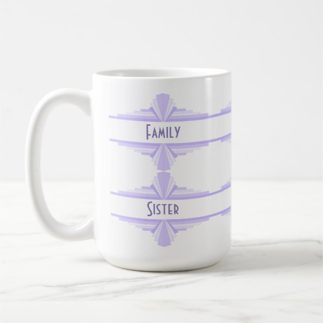 Elemento de deco de arte na caneca de café lilás e (Esquerda)