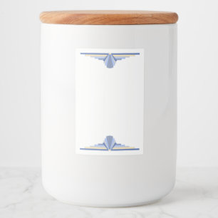 Elemento de deco de arte na etiqueta azul e comida