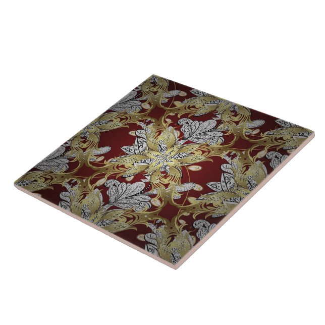 Elemento Dourado do Padrão Floral Elegante Cores N (Lateral)