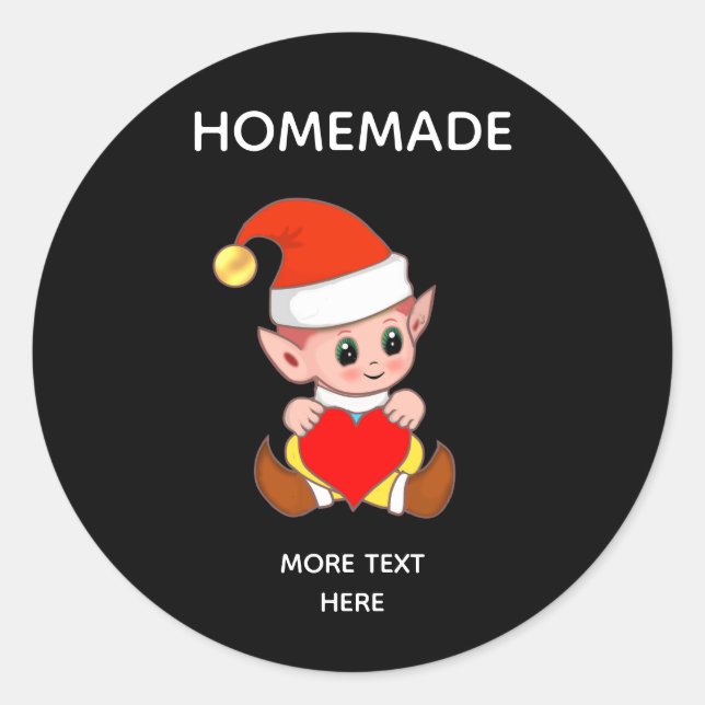 Elemento Elf bonito e adesivo redondo clássico de  (Frente)