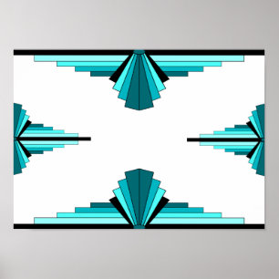 Elementos da arte na Poster verde teal