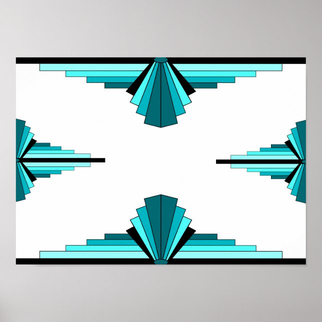Elementos da arte na Poster verde teal (Frente)