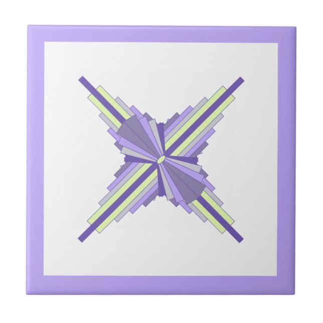 Elementos de arte deco em limão e roxo (Frente)