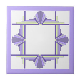 Elementos de arte deco em limão e roxo