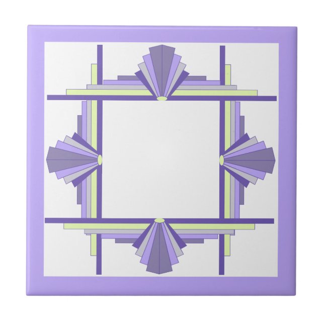 Elementos de arte deco em limão e roxo (Frente)