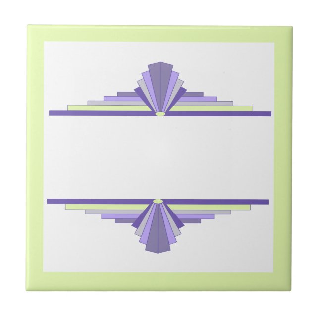 Elementos de arte deco em limão e roxo (Frente)