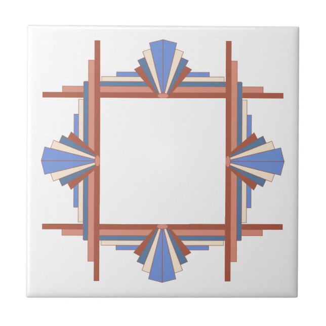 Elementos de arte deco em ouro rosa e azul (Frente)