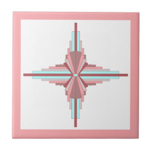 Elementos de arte deco em rosa escuro e azul