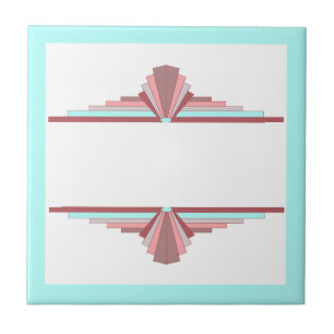 Elementos de arte deco em rosa escuro e azul