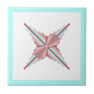 Elementos de arte deco em rosa escuro e azul