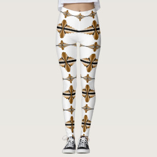 Elementos de deco da arte em leggings bronzeadas