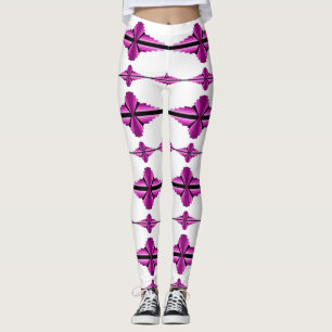 Elementos de deco de arte em Leggings cor-de-rosa 