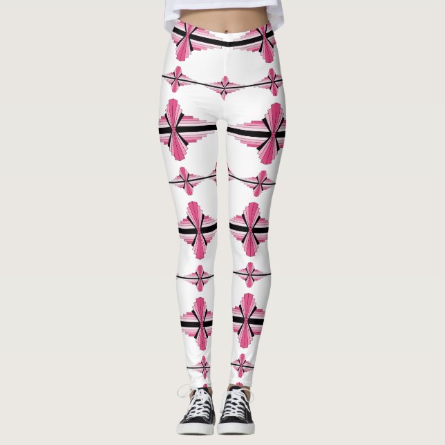 Elementos de deco de arte em leggings de rosa past (Frente)