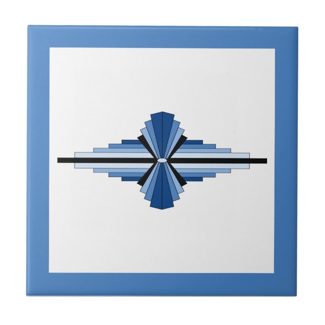 Elementos de decoração de arte em azul, marinho e  (Frente)