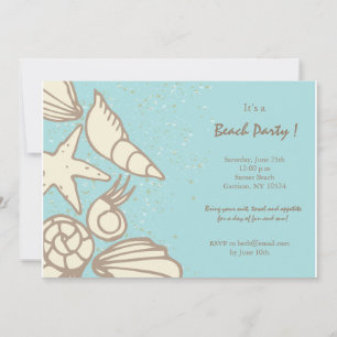 Elementos de praia - convites de festas de verão