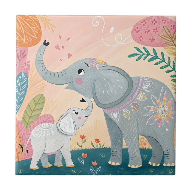 Elephant Mom and Baby (Frente)