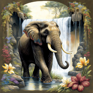 Elephant Painting Quebra-cabeça
