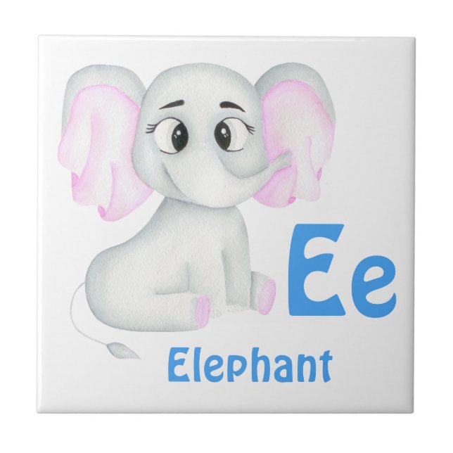 Elephant personalize ABC: Carta E - Adicione seu n (Frente)