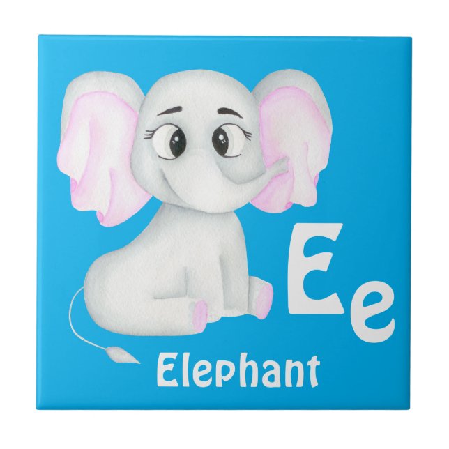 Elephant personalize ABC: Carta E - Adicione seu n (Frente)