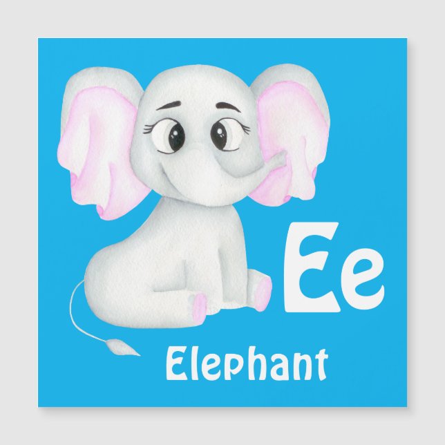 Elephant personalize ABC: Carta E - Adicione seu n (Frente)