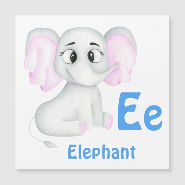 Elephant personalize ABC: Carta E - Adicione seu n (Frente)